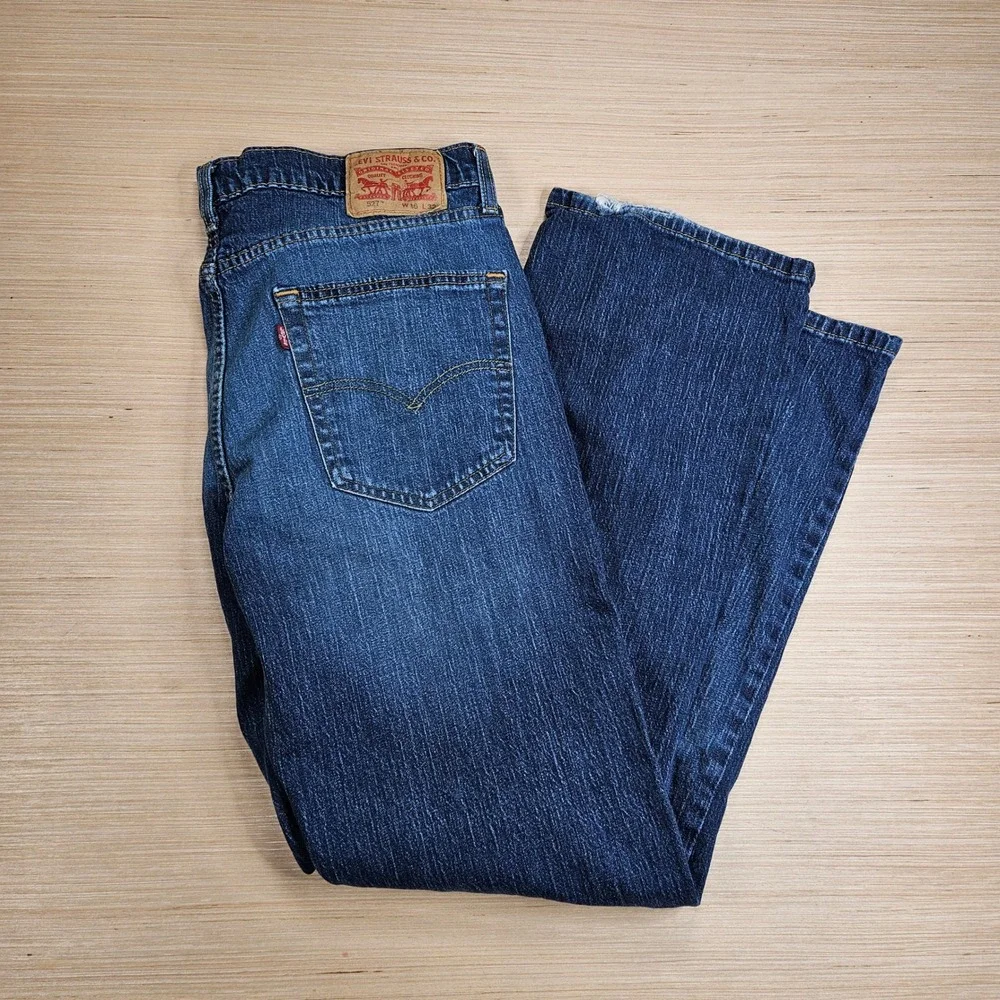 Levi's 527 Bootcut Jeans Mens 36x32 Fit 36x30 Blue Denim Stretch Casual Pants